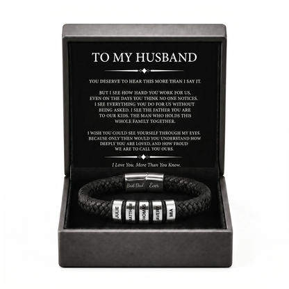 Family Forever - Personalized Leather Style Bracelet Set