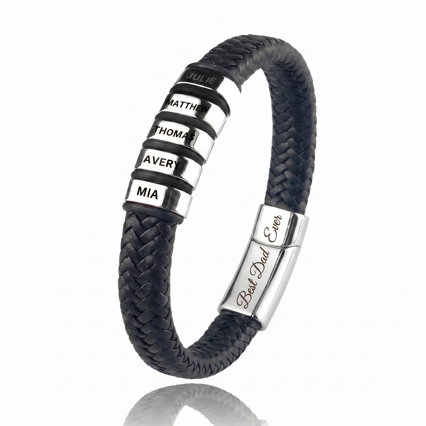 Family Forever - Personalized Leather Style Bracelet Set