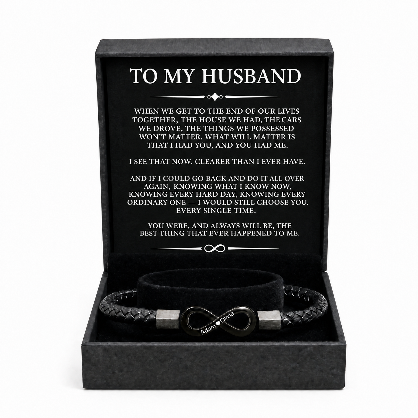 "To My Husband" - Infinity Personalized Bracelet