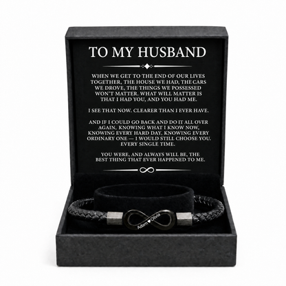 "To My Husband" - Infinity Personalized Bracelet