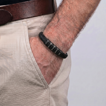 Family Forever - Personalized Leather Style Bracelet Set