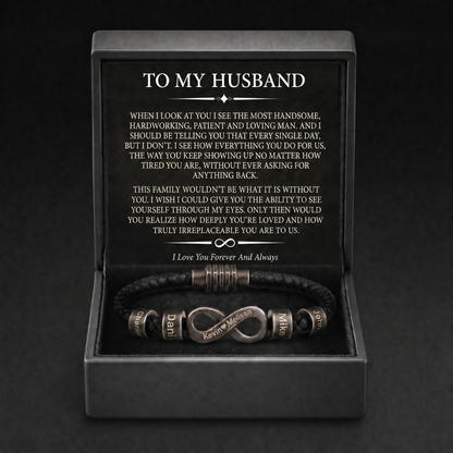 Infinity Name Bracelet - For the Man Who Holds Us Together
