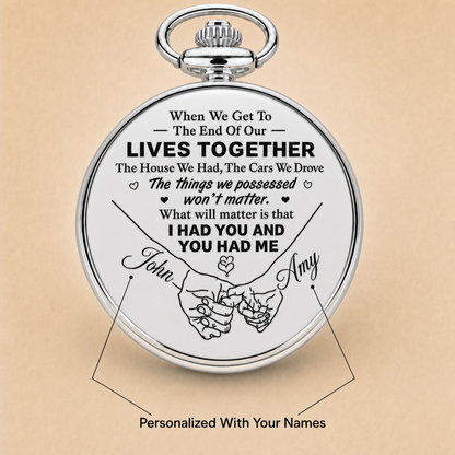 Hand in Hand, Til The End of Time - Personalized Pocket Watch