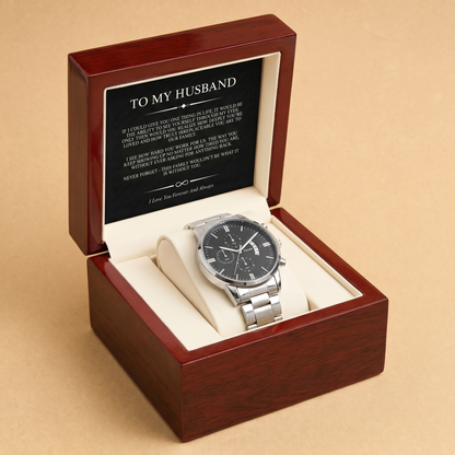 To My Husband - Engraved Stainless Steel Watch