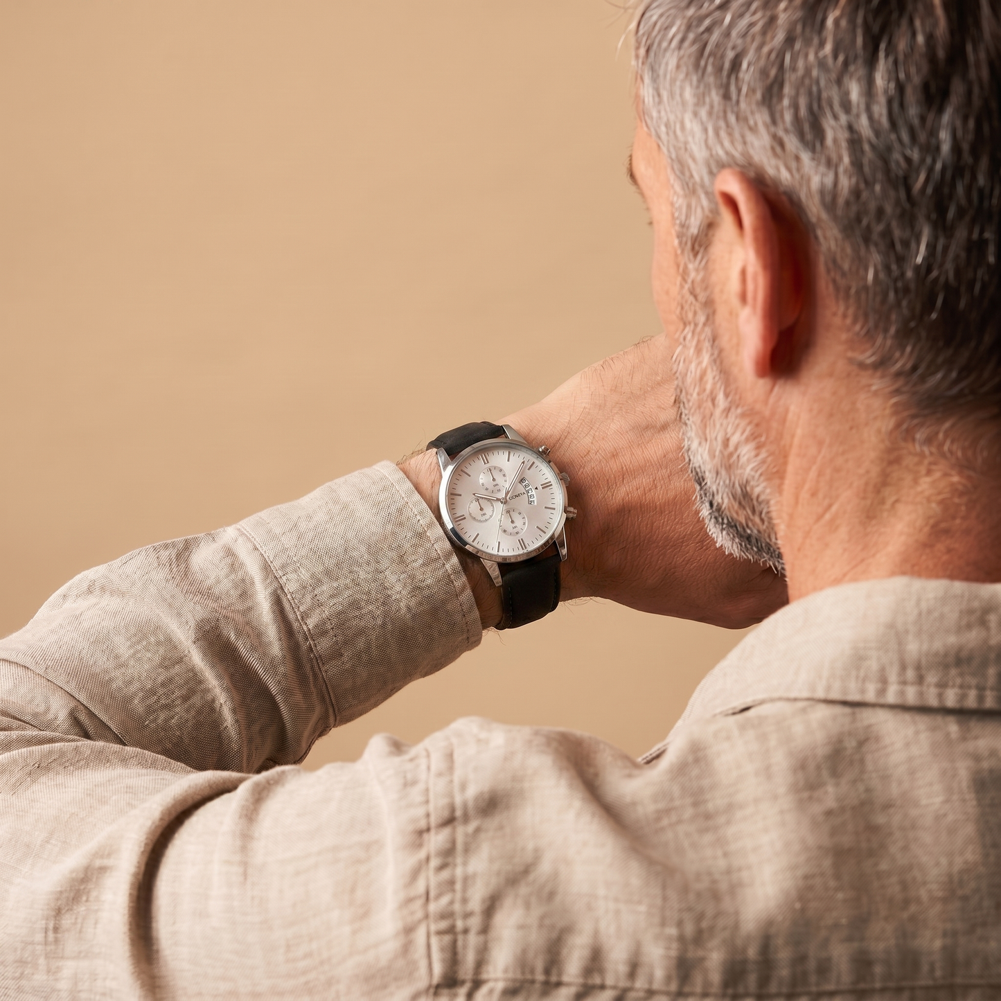 To My Husband - Personalized Leather Strap Watch