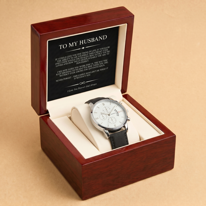 To My Husband - Personalized Leather Strap Watch