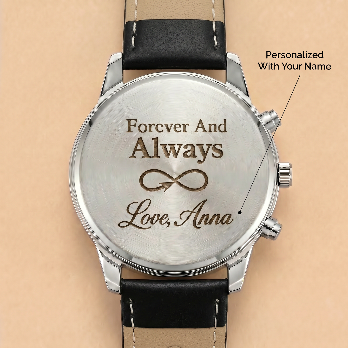To My Husband - Personalized Leather Strap Watch