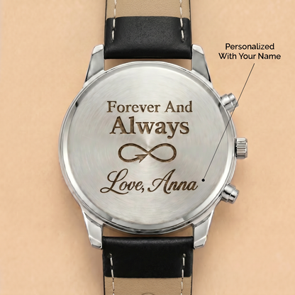 To My Husband - Personalized Leather Strap Watch