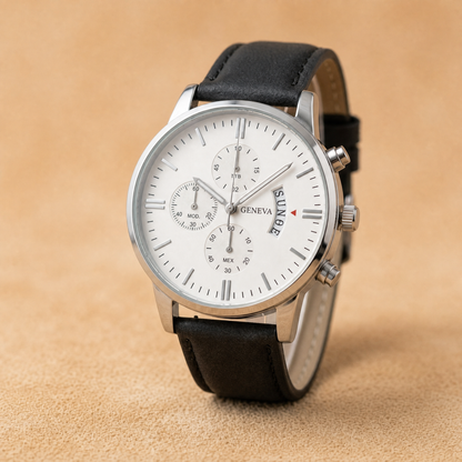 To My Husband - Personalized Leather Strap Watch