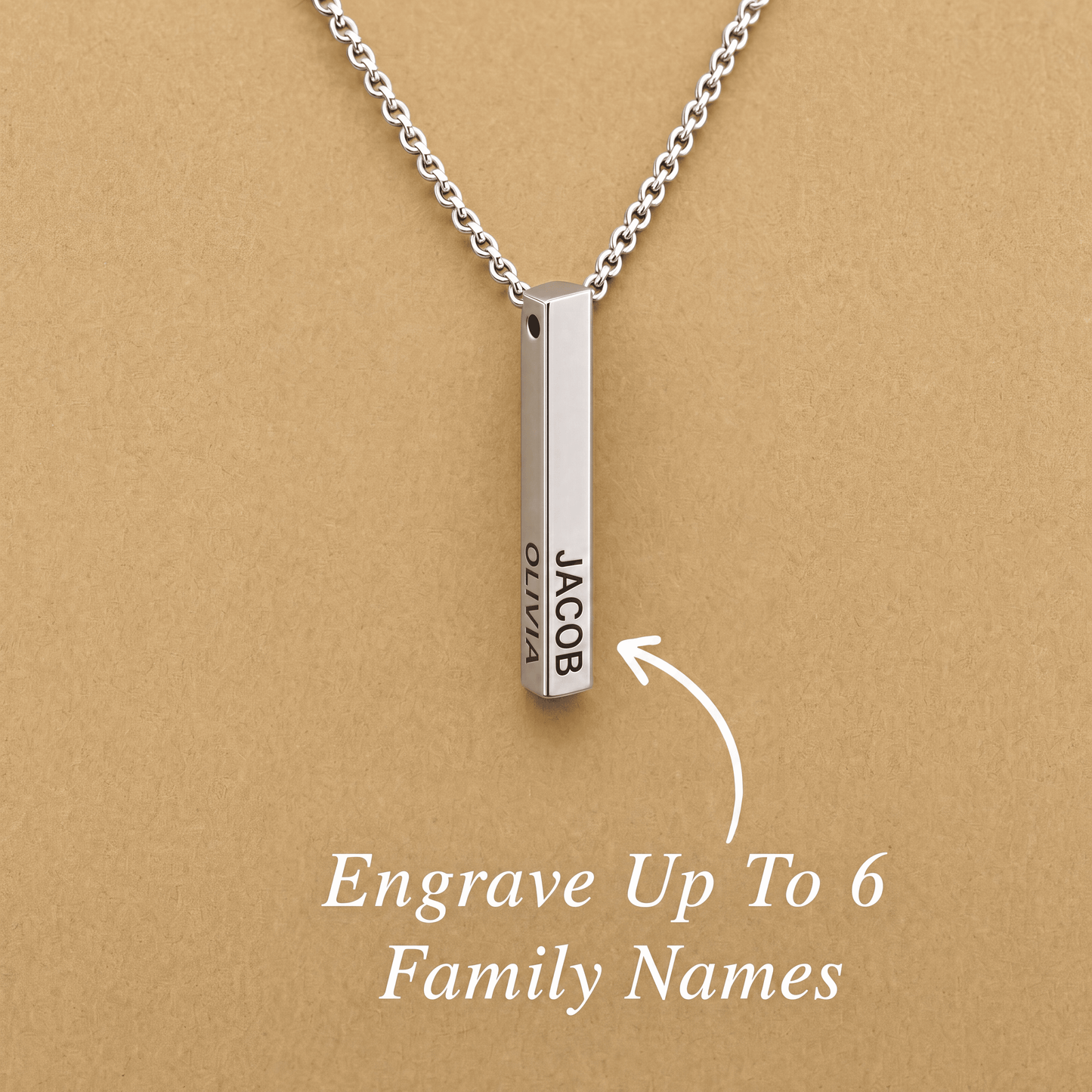 To My Husband - Personalized Hexagon Necklace