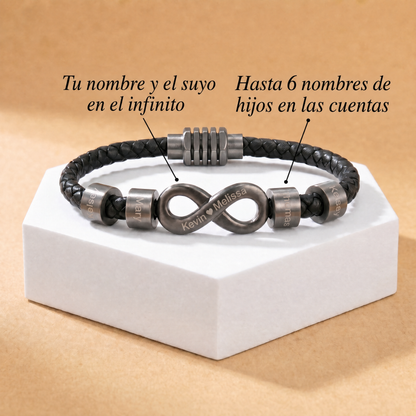 Infinity Bracelet with Names, For the Man Who Keeps Us Together