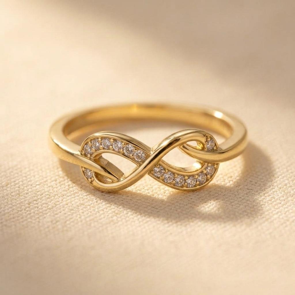 Infinity Gold Chain Ring Necklace