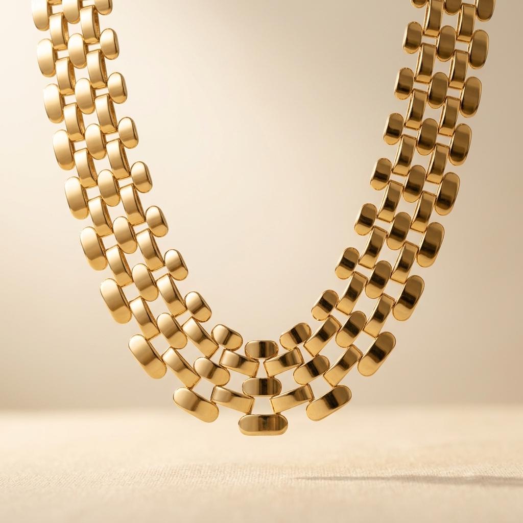 Hexagonal Hollow Chain Punk Necklace