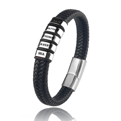 Family Forever - Personalized Leather Style Bracelet Set